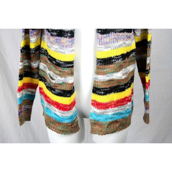 NORACORA Cardigan Womens Striped Colorful Open Front Pockets Boho Size XL - Picture 3 of 11